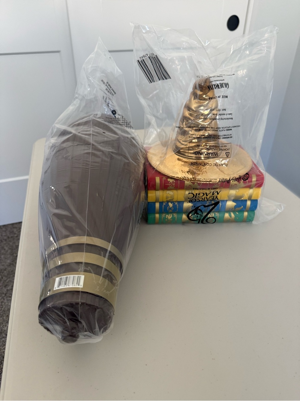 Harry Potter Cinemark Popcorn Bucket Bundle-Sorting Hat & Nimbus 2000 Broomstick